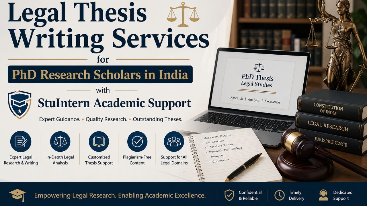 Legal Thesis Writing Services for PhD Research Scholars in India with StuIntern Academic Support